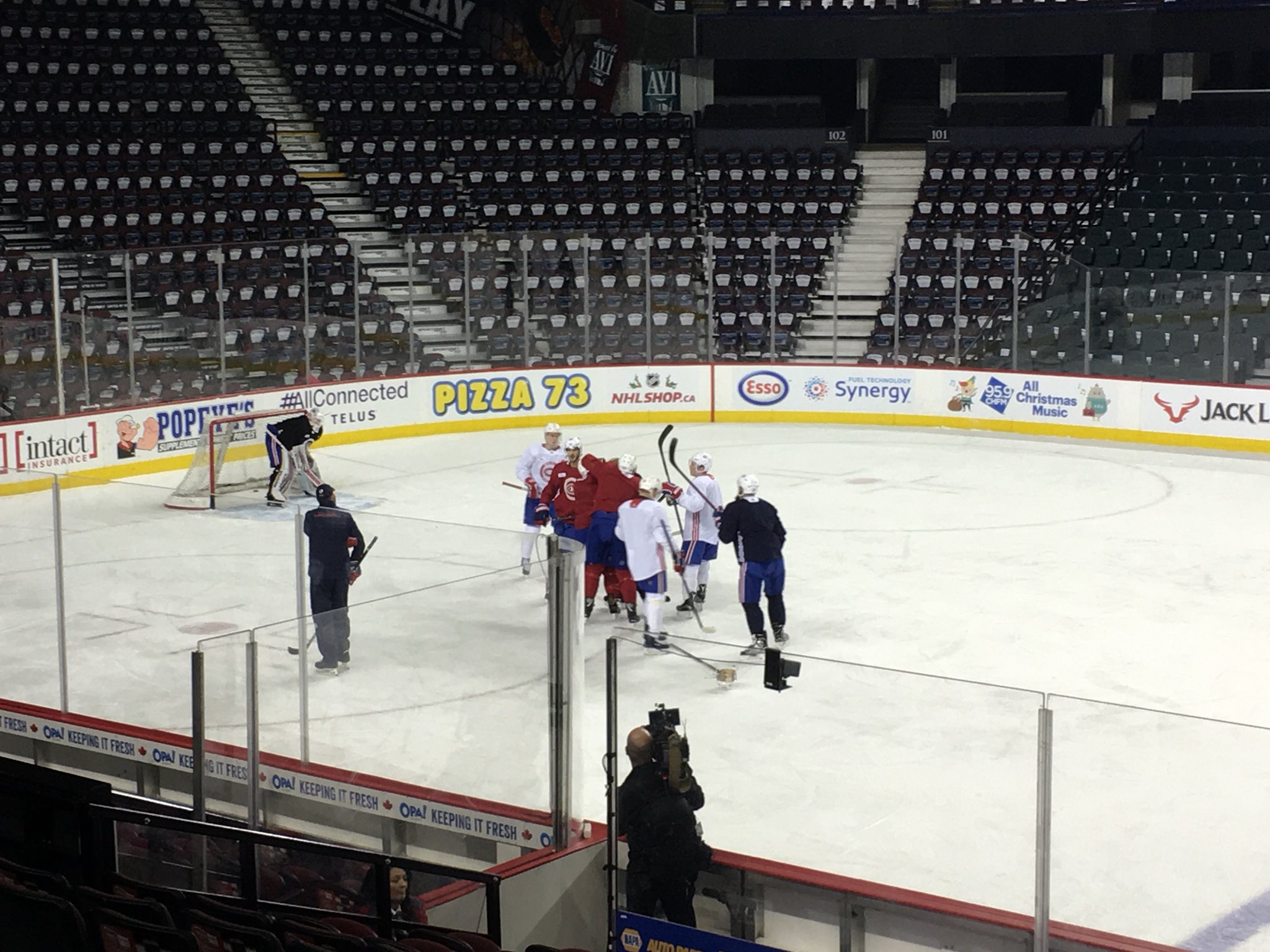 Une bagarre à l’entraînement du Canadien