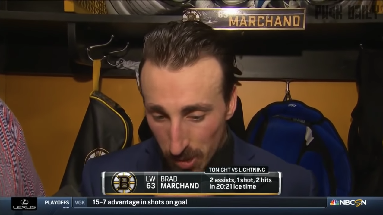 « La glace a été terrible à Boston » &#8211; Brad Marchand