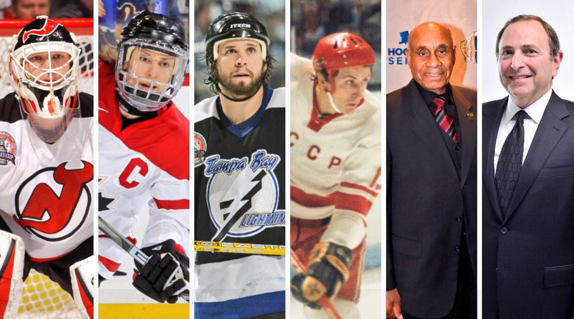 Brodeur, St-Louis, Bettman et O'Ree au Temple de la renommée