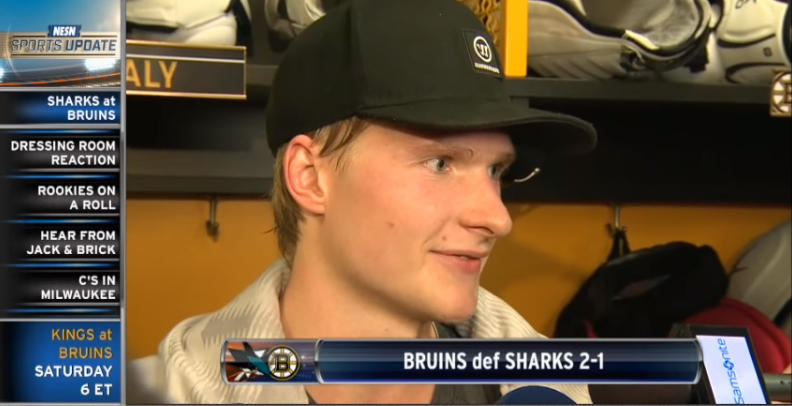 Danton Heinen croit pouvoir prendre la place de Pastrnak sur le premier trio