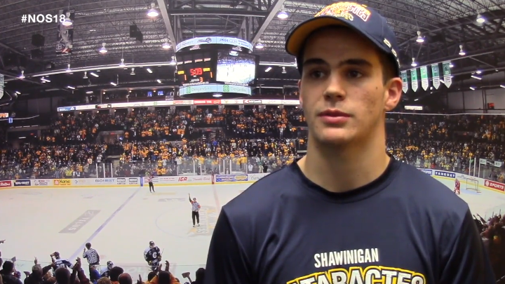 Valentin Nussbaumer, dominant à son premier match dans la LHJMQ