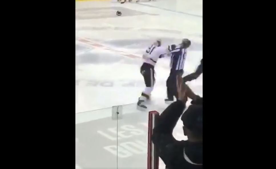 Un joueur de la LNAH a mis un juge de ligne K-O avec un coup de poing