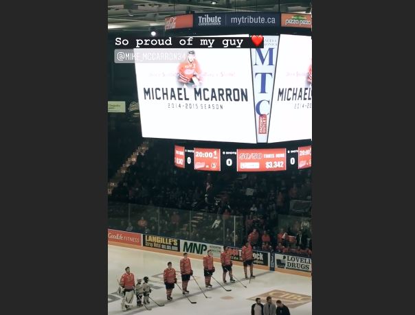 Michael McCarron a été honoré mercredi soir