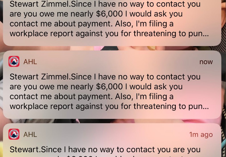 L'application de la AHL envoie des notifications assez bizarres