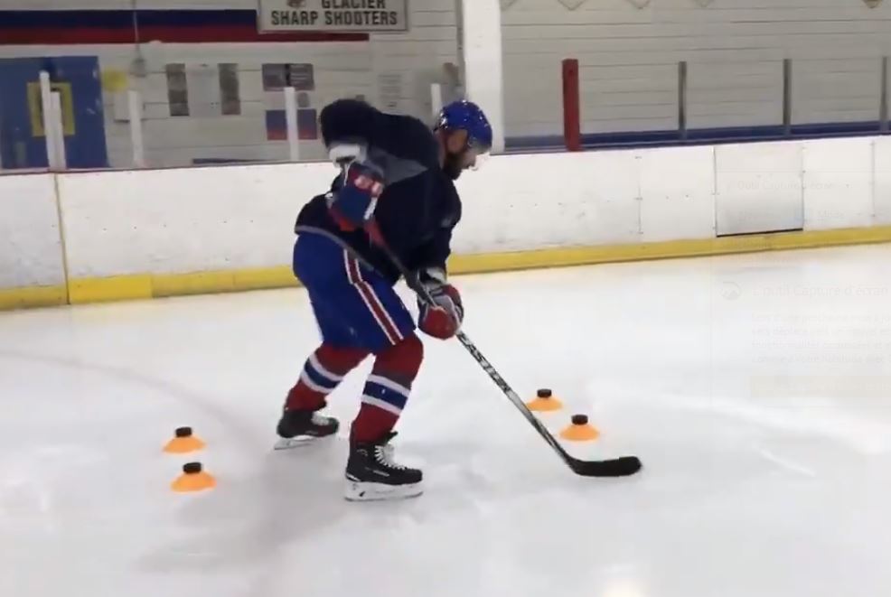 Andrei Markov s'entraîne encore avec tout son équipement du Canadien