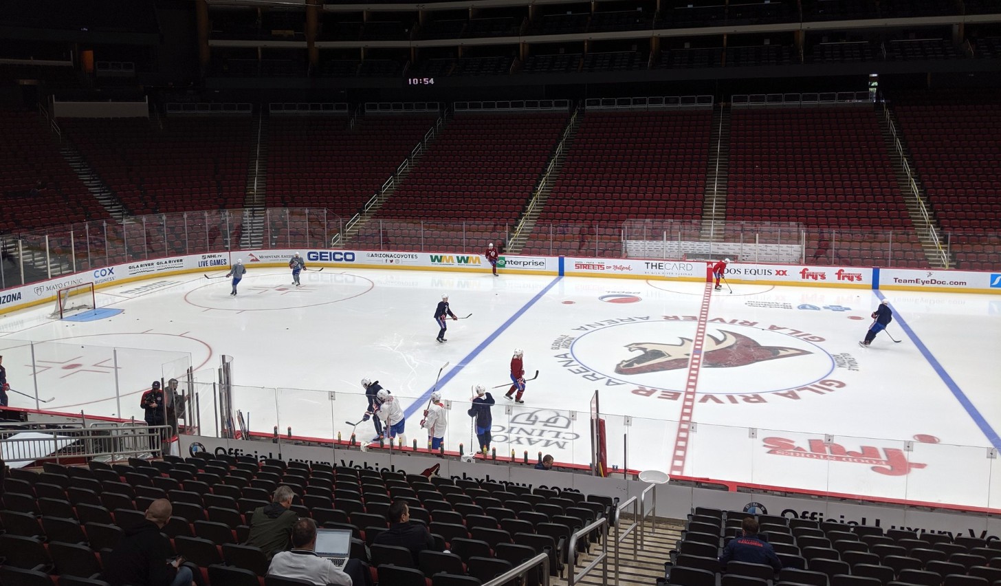À l'entraînement : Jordan Weal alternait au centre du 4e trio