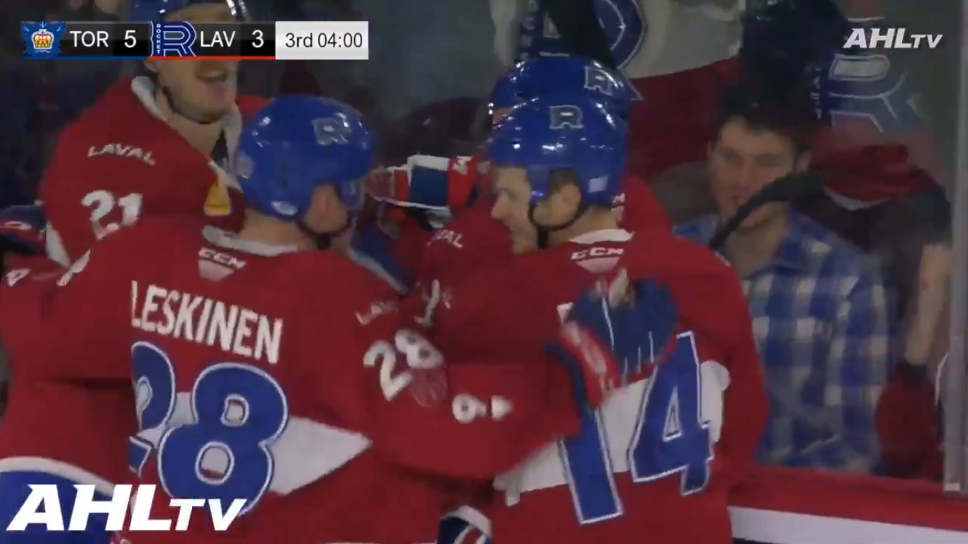 Charles Hudon aide le Rocket à remonter la pente contre les Marlies