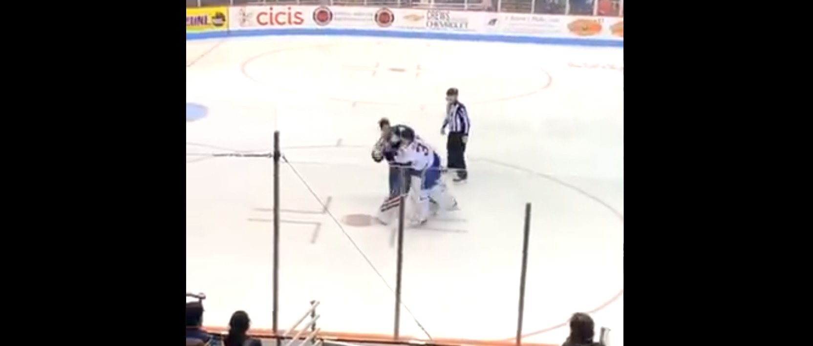 Michael McNiven jette les gants lors d'un match de la ECHL