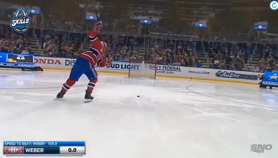 Shea Weber possède (encore) le tir le plus puissant de la LNH