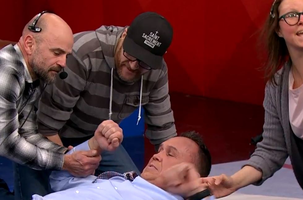 Dave Morissette a lutté avec/contre Pierre-Carl Ouellet hier soir