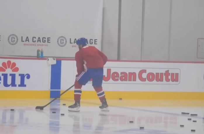 Jonathan Drouin et Charles Hudon n'ont pas patiné avec les autres aujourd'hui