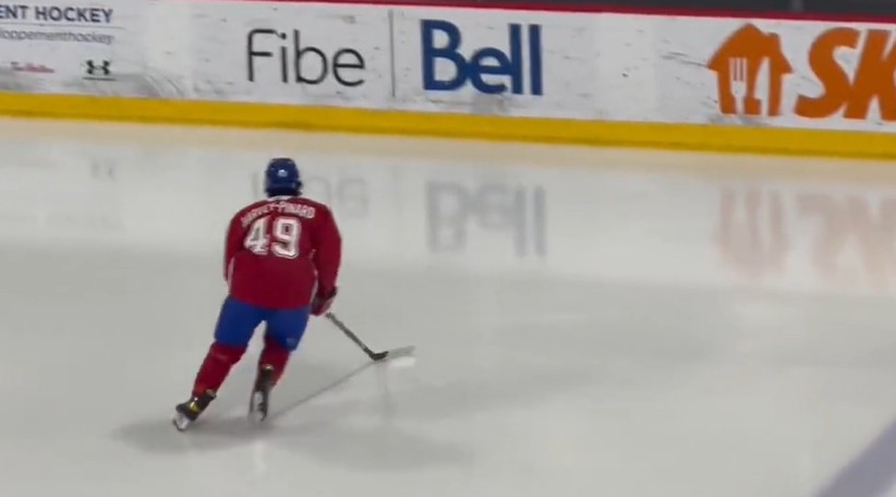 Rafaël Harvey-Pinard a patiné avec le groupe ce matin
