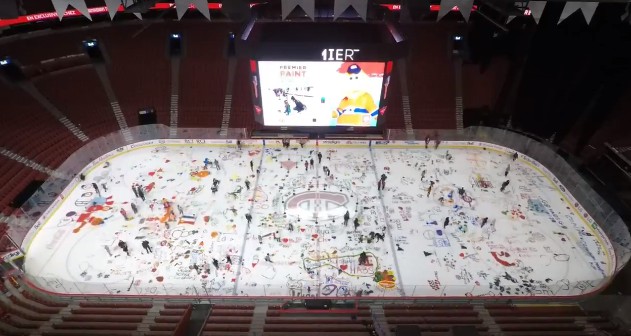 Des enfants pourront peinturer la glace du Centre Bell