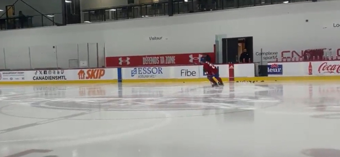 Kaiden Guhle a patiné avant les autres ce matin