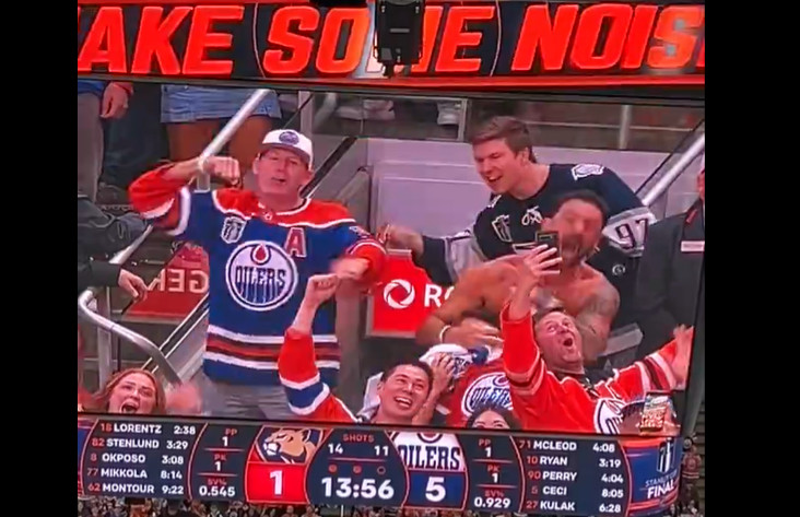 Quand Paul Bissonnette étrangle de joie deux partisans des Oilers