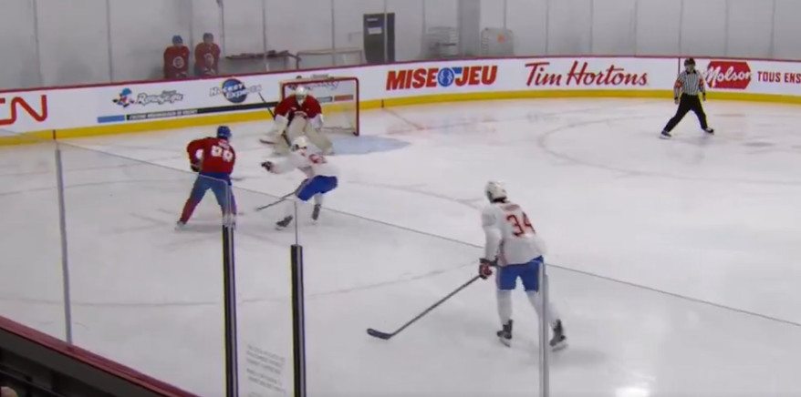 Michael Hage : un superbe but (et une superbe passe) au match rouges contre blancs