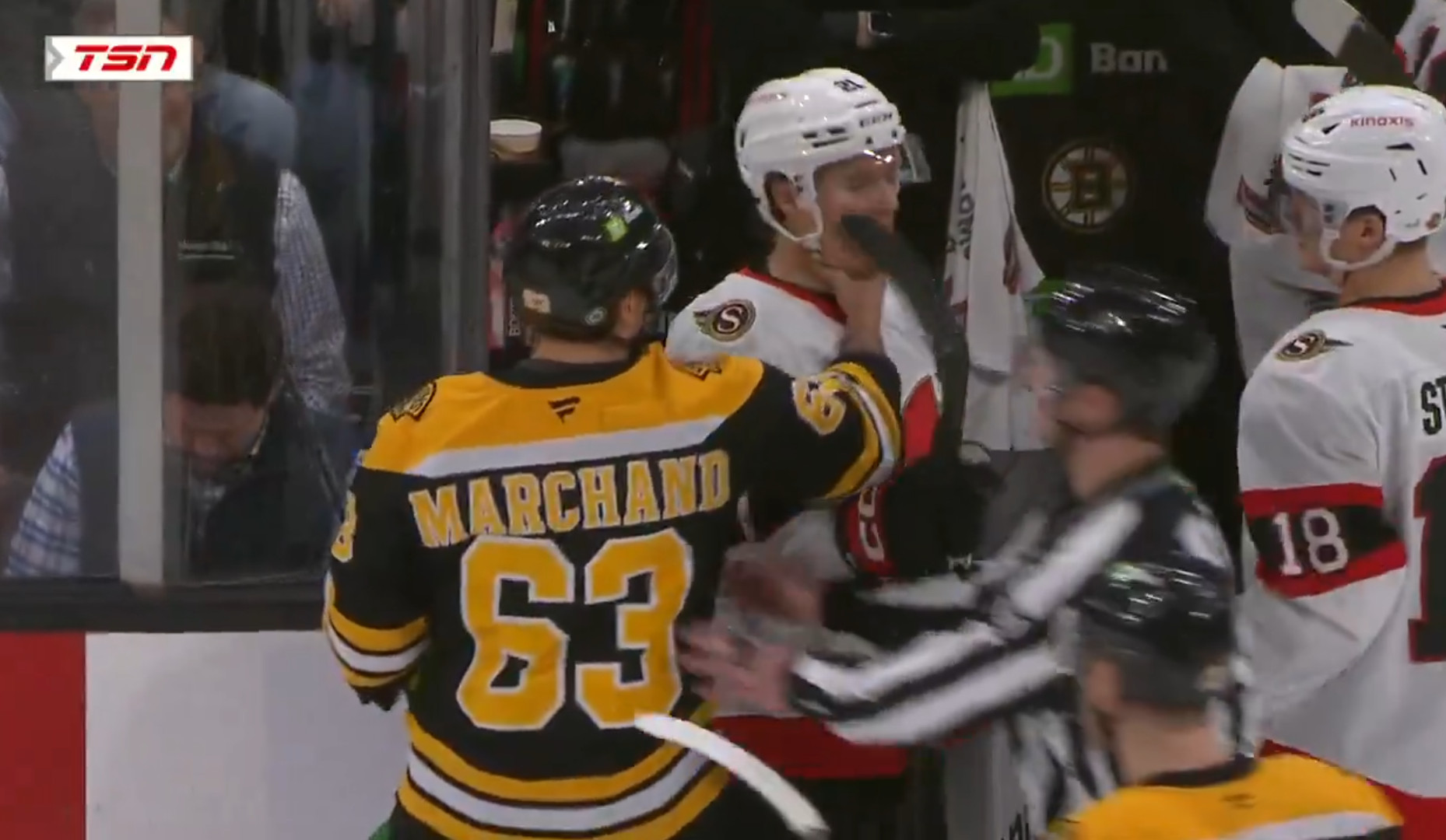 Top-5 : Brad Marchand a tenté d'étrangler Nick Cousins avec sa main