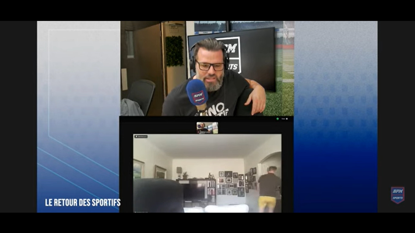 Images : Mathias Brunet s'est levé durant sa chronique à BPM Sports et il était en bobettes