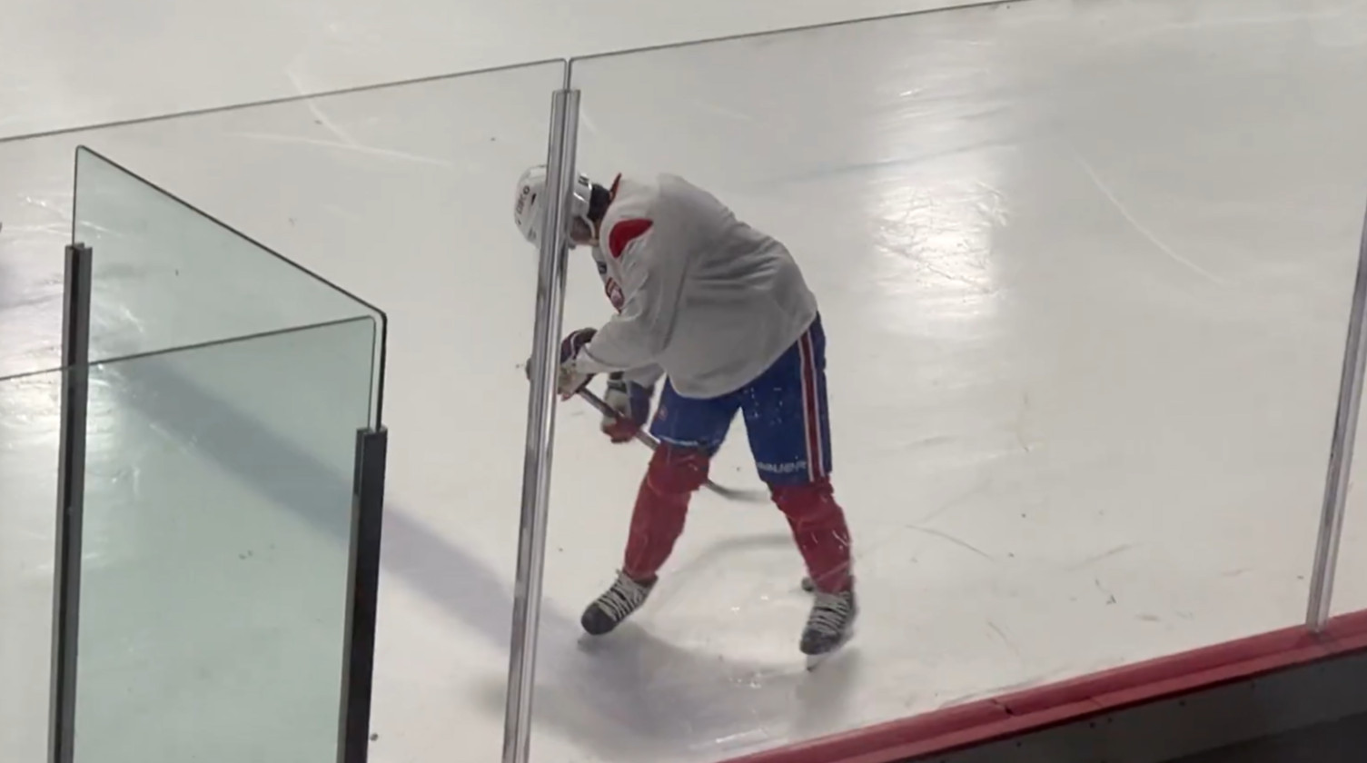 David Reinbacher s'est entraîné à Brossard aujourd'hui