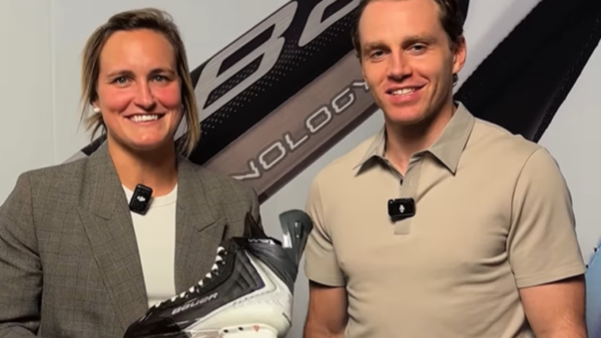 Marie-Philip Poulin, Lane Hutson et Jacob Fowler présentent le FLYLITE de Bauer