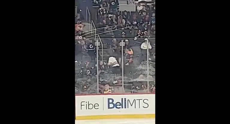 Vidéo : Une bagarre entre partisans éclate dans le match Jets vs Oilers