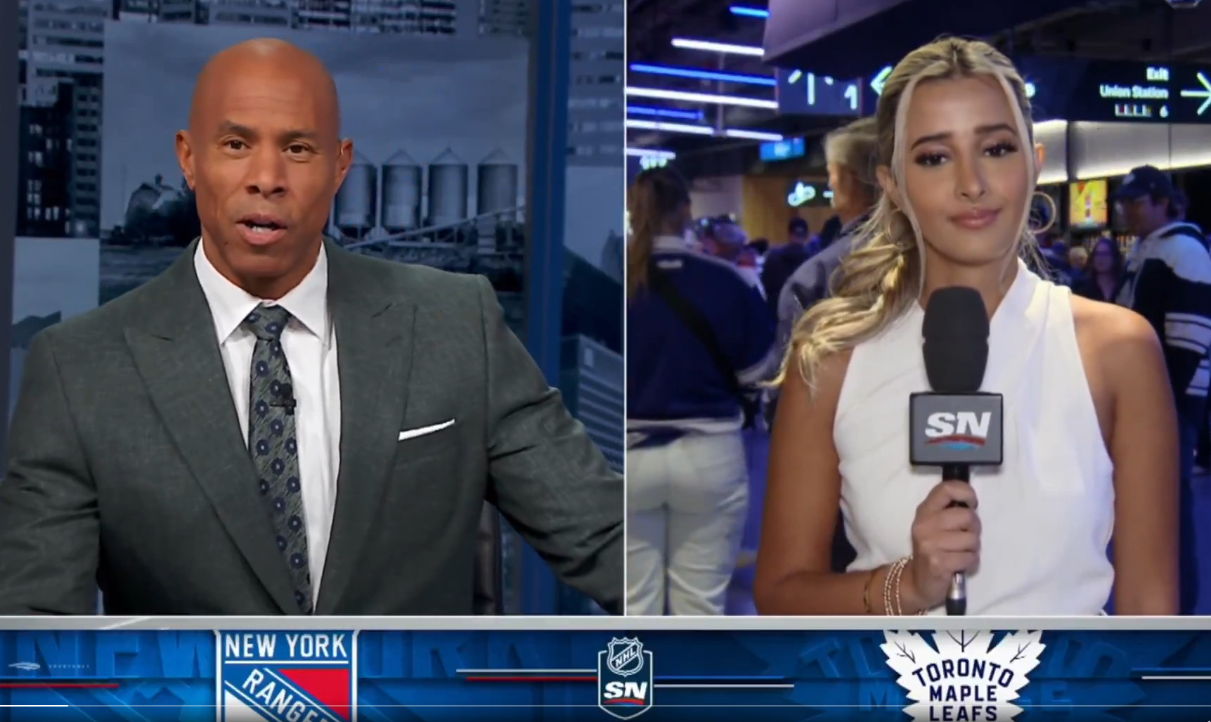 Une journaliste prend une débarque sur les ondes de Sportsnet