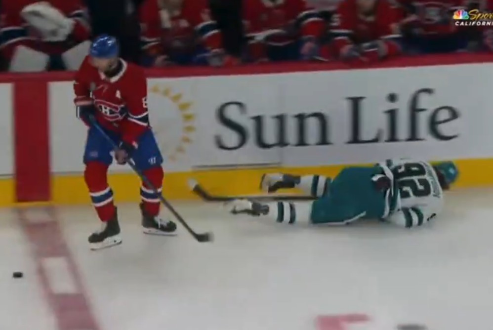 Coup de Mike Matheson : l'entraîneur des Sharks donne son avis